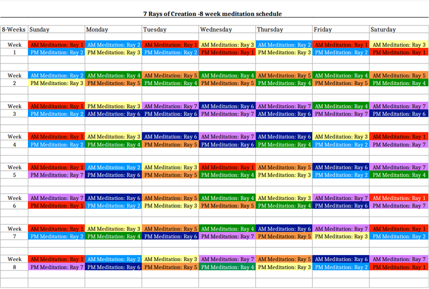 8 week meditation schedule