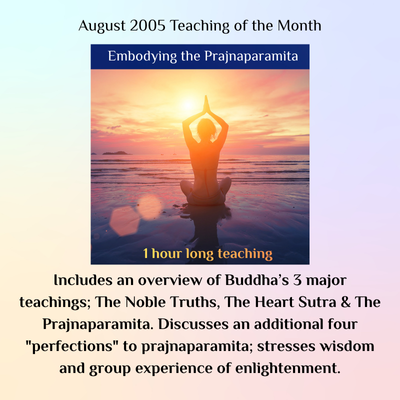 Promotional image for a teaching on Prajnaparamita and Buddha's other teachings.